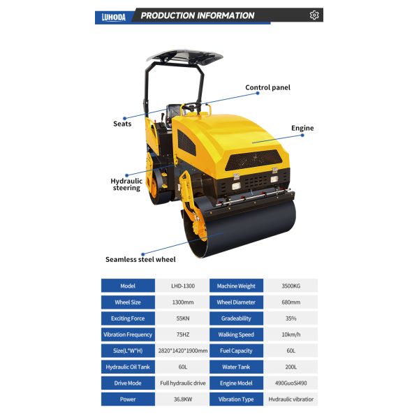 3.5 Ton Diesel Euro 5 EPA CE Engine Mini Compactor Road Roller Ride on Roller Compactor