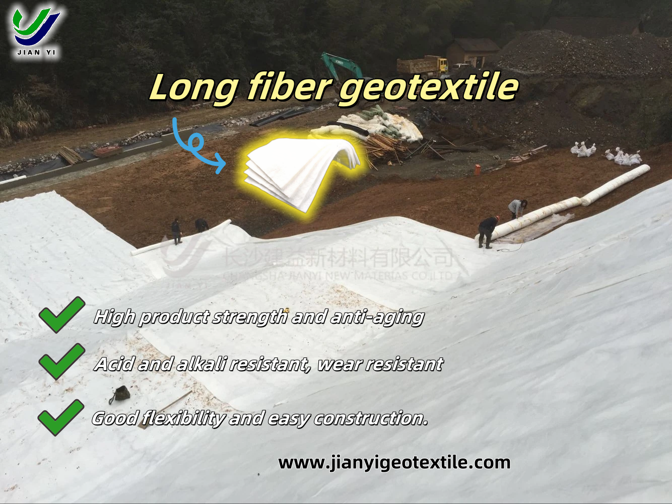 Protection of Geomembrane Long Fiber Geotextile Featuring 70 Percent UV