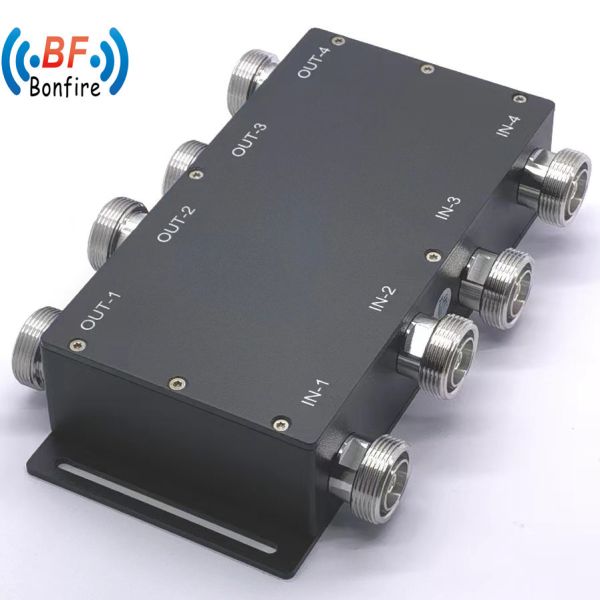 Grey 698-4000MHz 4X4 4in 4out 300W 155pim RF Hybrid Coupler Hybrid Combiner for