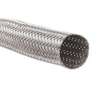 China Expandable Stainless Steel Cable Sleeve Abrasion Resistance Custom Logo Printing on sale