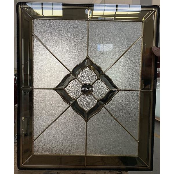 25.4mm Thickness 20x20 Inch Brass Caming Stained Decorative Leaded Glass For