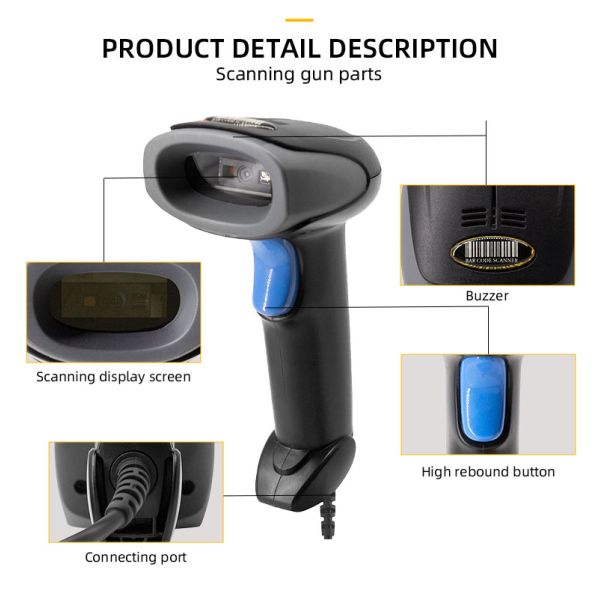 Eryin 2D Handheld Scanner Wireless Android Compatible and Perfect for Passport Scanning