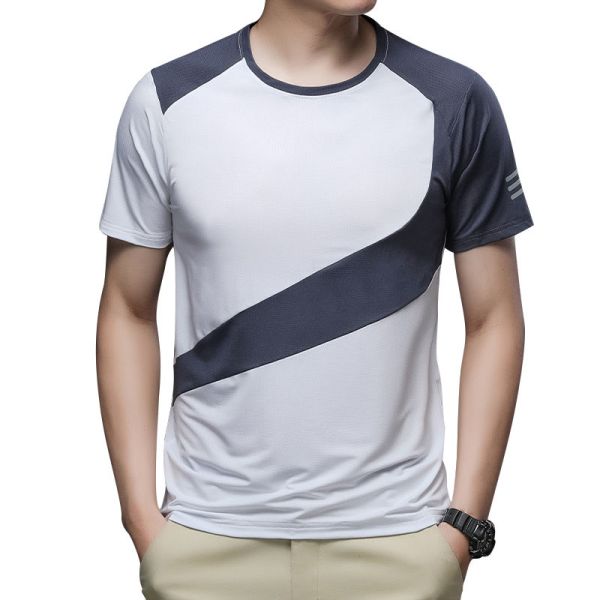 Buy 2022 Summer Breathable Outdoor Fitness Running Ice Silk T Shirt Men at wholesale prices