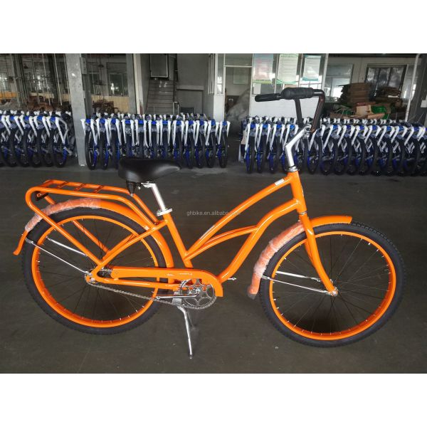 2024 Model 26" Single Gear Foot Brake Anti Rust Women's Beach Cruiser Bike Steel Fork