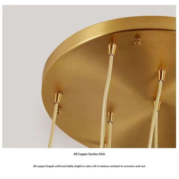 15 KG Crystal Football All Copper Crystal Light Luxury Living Room Apartment Villa Living Room Rotating Rise Staircase Long Pendant Lamp