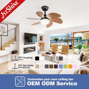 30" Mini Ceiling Fan With Light Wood Blade 6 Speed Choice Hi Speed