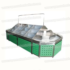 Supermarket 1.2M 1.65M Vegetable Fruit Green 150kg Display Stands For Vegetables
