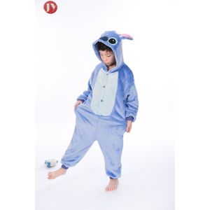 China Blue Stitch Kigurumi Onesie Halloween Animal Kids Pajamas Breathable Unisex on sale