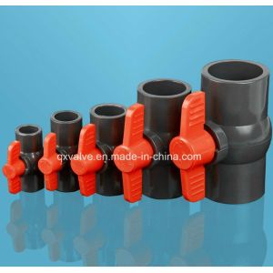 Household Usage Red PVC Octagonal Ball Valve with Long Handle in Straight