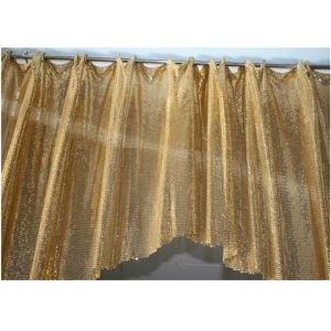 Lightweight metallic curtain fabric , aluminum material sequin curtain fabric