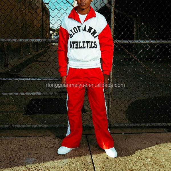 Custom Jogger Men Cropped Hoodies Windbreaker Half Zipper Nylon Polo Shirt Athletic Sweatpants and Hoodie Set Men's Tracksuit