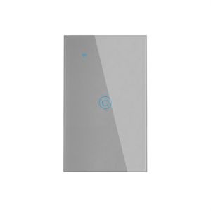 118*72mm Black Glass Touch Light Switch Voice Control 100VAC