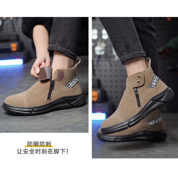 Rubber Sole Safety Shoes for Unisex Suede Work Boots in Industrial Settings