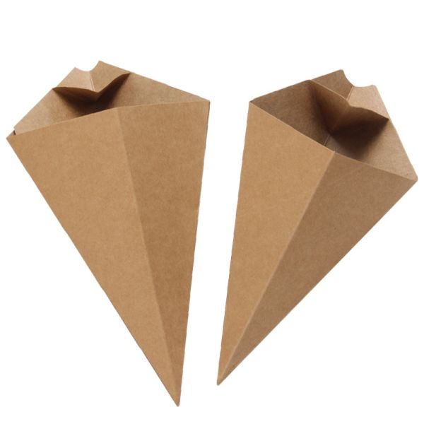 Kraft Paper Chips French Fries Boxes Take Out Containers Packaging For Pastries Charcuterie