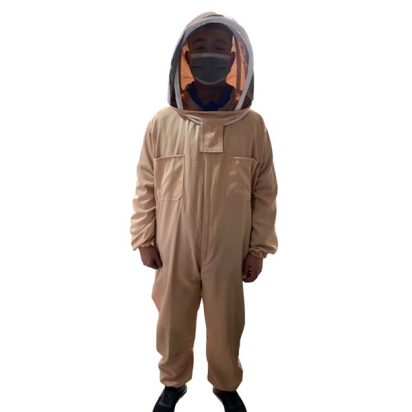 Cotton And Terylene beekeeping protective clothing With Apricot thin pointed hat bee clothes jumpsuit"