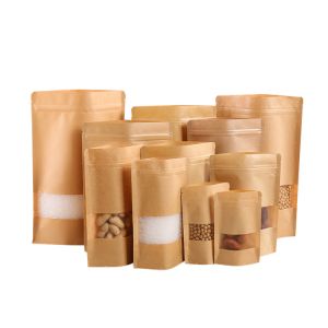 food kraft paper bag Waterproof Stand Up Laminate Kraft Paper Bag For Food