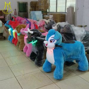 China Hansel electric rideable animal coin operated dragon ride walking family entertainment center riding cow toys for kids on sale