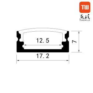 Indoor Lighting Surface Aluminum Led Profile Milky White Diffuser