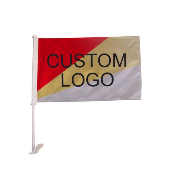 Buy Single Sided Or Double Sided Custom Car Flags Screen Printed 100% Polyester at wholesale prices