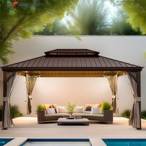 Quality 6” X 2” Hollow Core Louver Size Practical Choice for Outdoor Aluminum Pergola in All Weather Conditions for sale