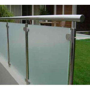 Frosted Deck Railing Glass Panels , Glass Railings Outdoor Safety