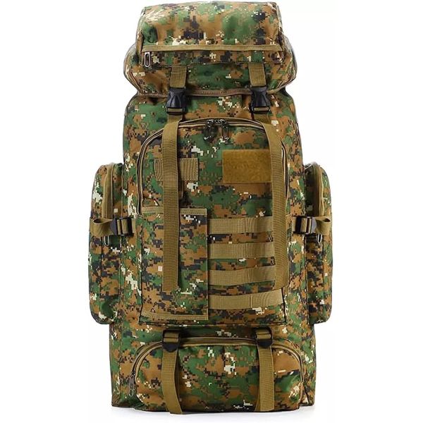 BSCI Nylon Camo Hiking Backpack 75L Travel Camping Backpack Men Women