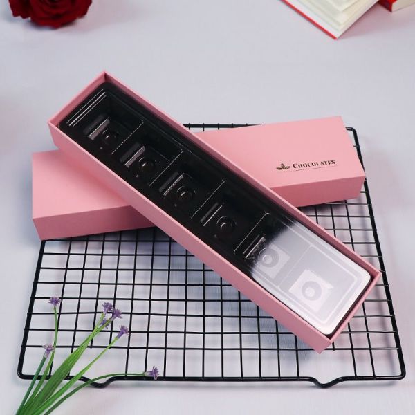 Eco Friendly Pink Party Chocolate Cookie Kraft Paper Boxes Dessert Box Chocolate Packaging Gift Magnetic Box with Dividers