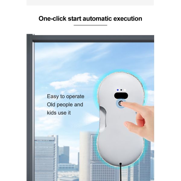 Convenient Remote Control Household Electric Window Cleaning Robot with 4m Safety Rope
