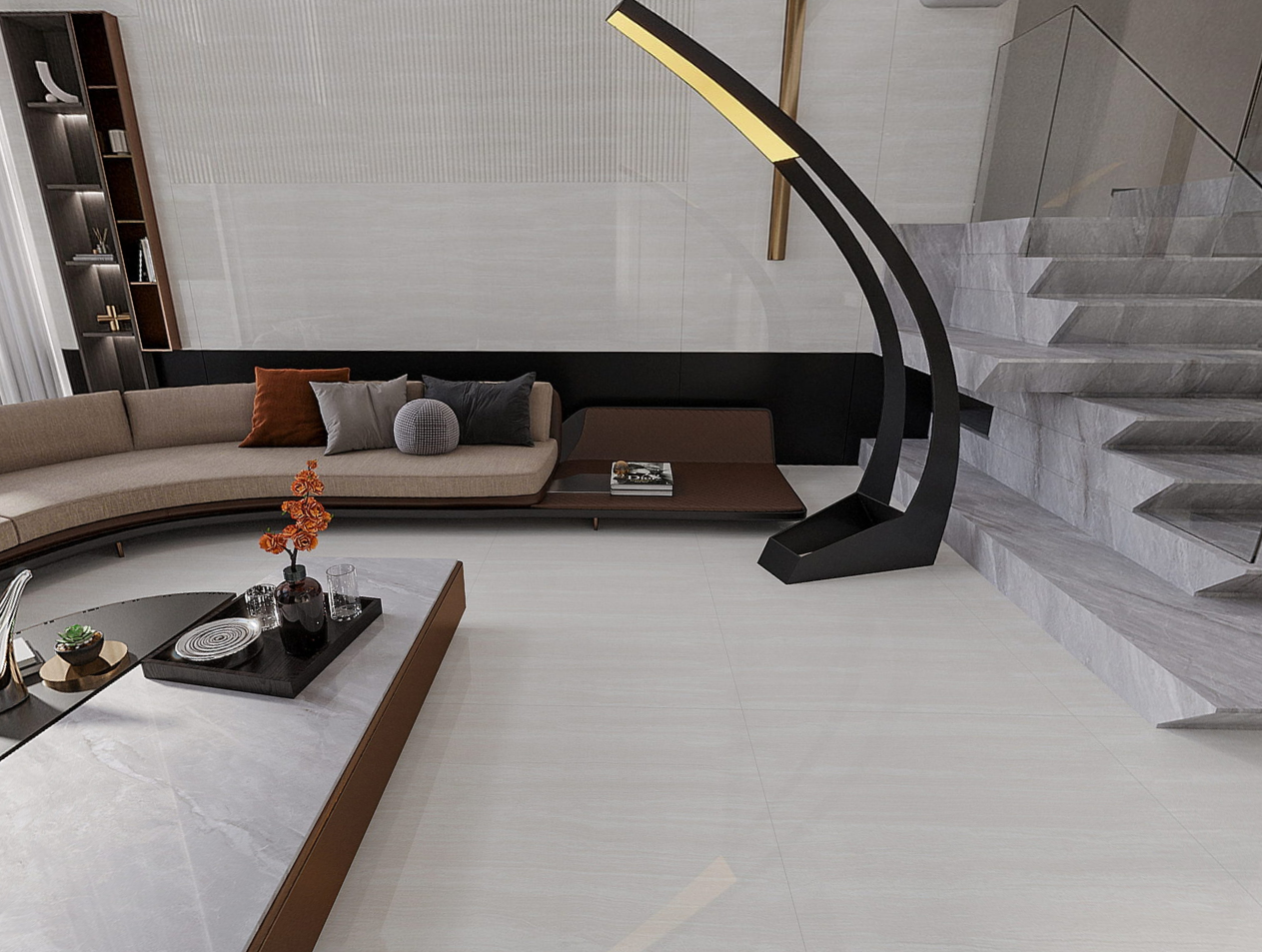 Beige 1mx1m Backgroud Tiles Grade AAA Inside Floor Polished Glazed Porcelain Tile For Bedroom and Bathroom