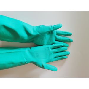 15 Mil Green Nitrile Glove CE Certified Beaded Cuff for Added Protection