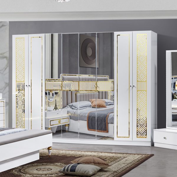 Wholesale High Quality Modern Wooden Frame Double Bed Home Master Room King Size Luxury Turkish Bedroom Furniture Set