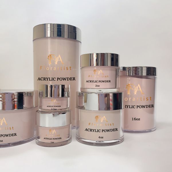 Custom logo Premium 2 in 1 Acrylic Powder Buttery Acrylic Powder 1oz 2oz 4oz 16oz with Rose Gold Lid