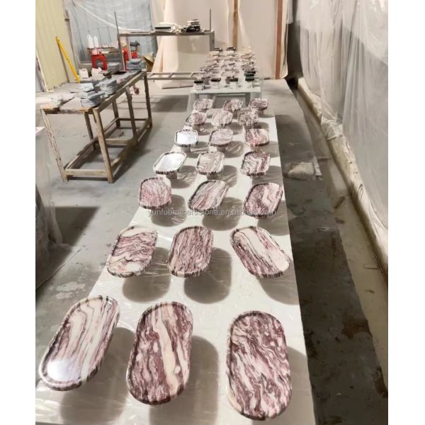 Modern Calacatta Viola Marble Vanity Sink for Big Slab Kitchen Countertops and Sinks