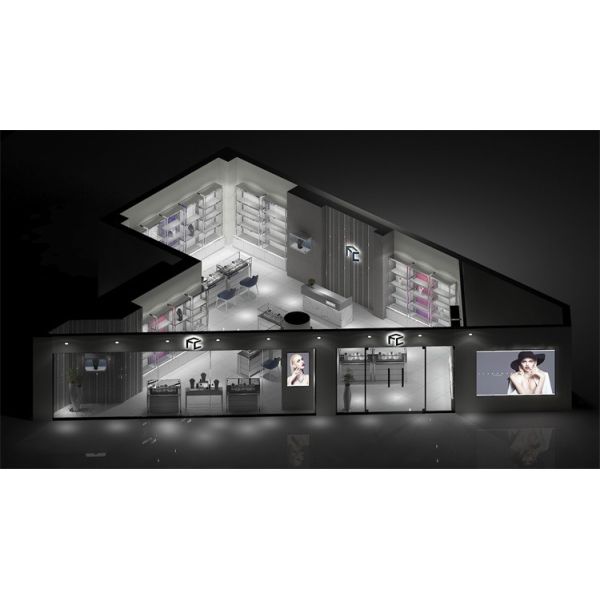 3D Design ODM Jewelry Shop Furniture Showroom Jewellery Vitrine Powder Coated