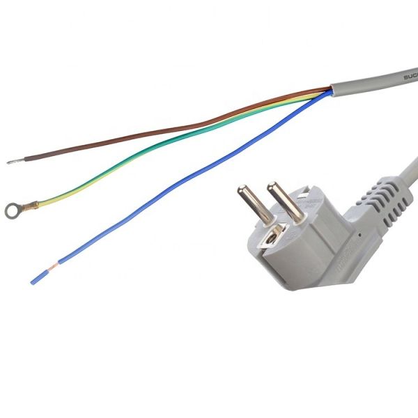 16A Plug VDE H05vv-f 3g1.0mm2 Wire Stripped with Open Ended Customized AC