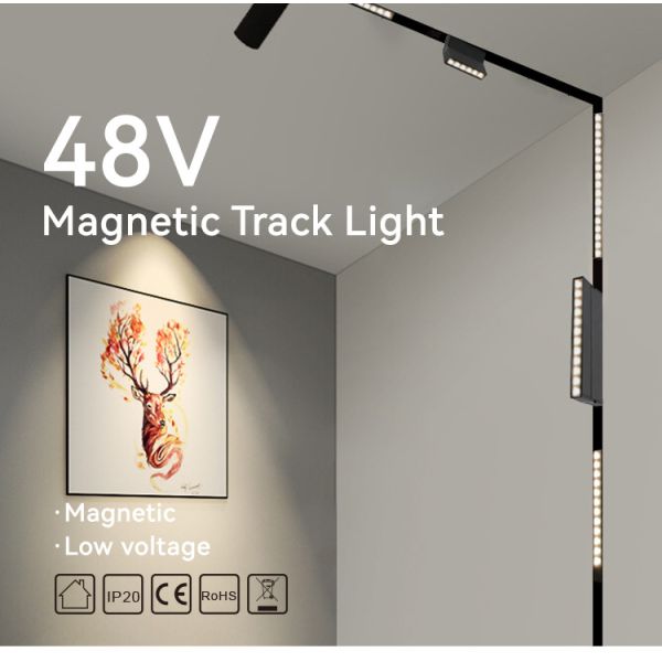DC48V 12W Smart Magnetic Track Light Foldable Magnetic Linear Track Light
