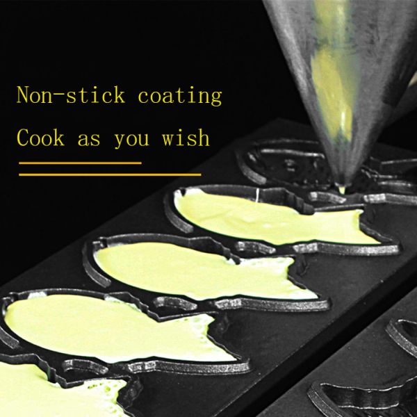 Stainless Steel Taiyaki Making Machine for Snack Equipment and 128x8x78mm Fish Size