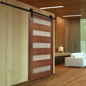 China Glass Insert Internal Wooden Sliding Doors Waterproof 2.1m Height on sale