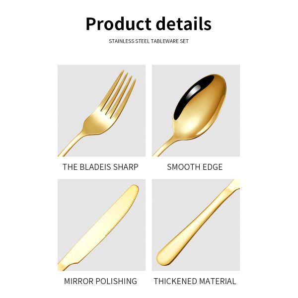 101 Stainless Steel Flatware Sets for Direct Hotel Nordic Spoon Fork Knife Set Gold/Sliver