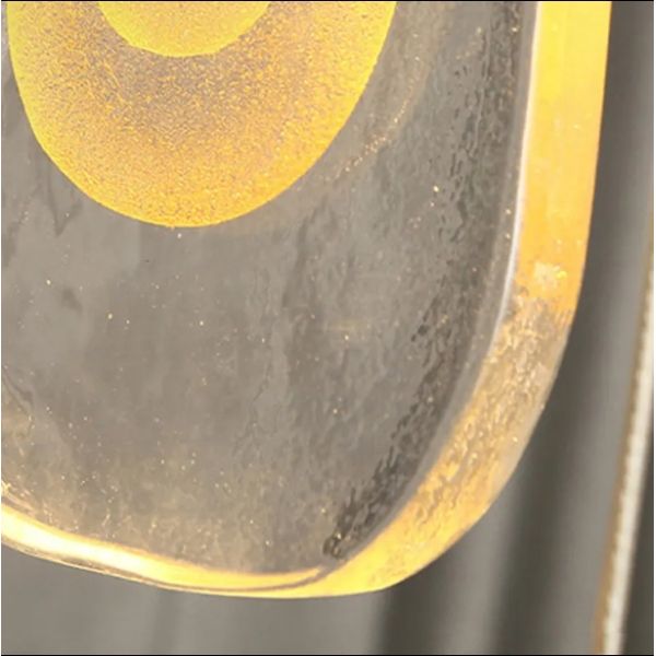 Nordic Light Luxury Designer LED Light Strip Crystal Glass Pendant Lamp For Living Room Dining Room Villa Staircase