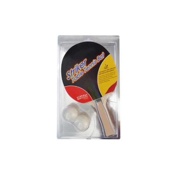 Buy Ping Pong Set 1 Racket with 2 White Balls in Blister Packing Non Sponge Pimple Out Rubber at wholesale prices