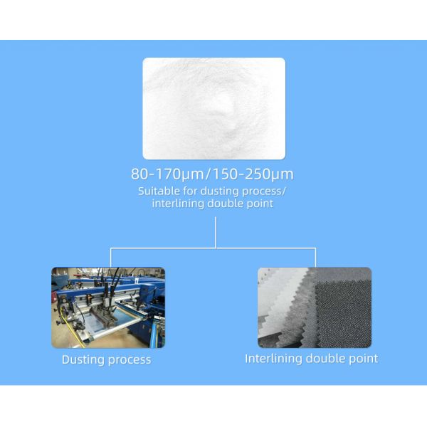 80um 170um PA Hot Melt Adhesive Powder Washing Resistance 60 Degree