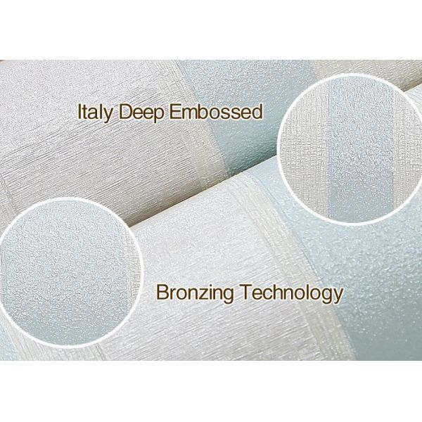 0.53*10M Embossed Vinyl Wallpaper With Stripes Pattern for Living Room