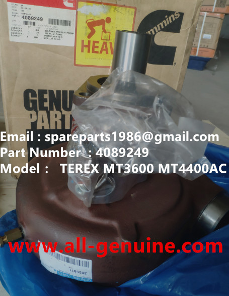 4089249 WATER PUMP CUMMINS ENGINE TEREX UNIT RIG BUCYRUS MT4400AC MT5500 MT3600 NTE240 NTE260 NHL DUMP TRUCK HAULER