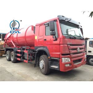 China Red 6x4 12m3 Sewage Suction Truck Septic Pump Truck Garbage Fecal SINOTRUK SWZ on sale