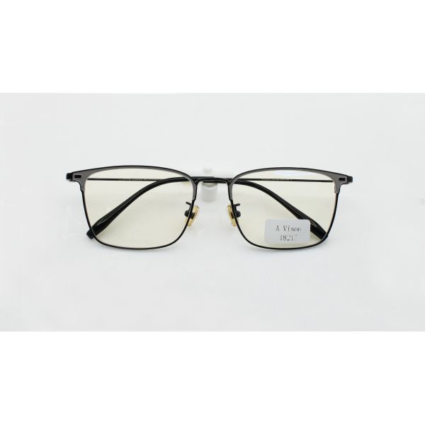 Rectangle Metal Browline Eyeglasses Unisex stainless Frame Full-Rim Stylish