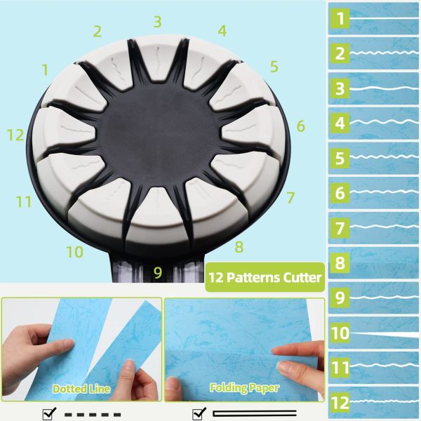 Manual 12 In 1 Mini Paper Trimmer Safe ABS Multifunctional DIY Hand Tool for Kids