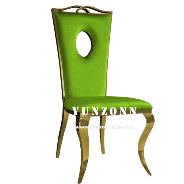 Gold Stainless Steel Dining Chair Luxury White PU Leather Wedding Chair for Hotel Party Events