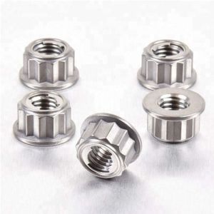 Quality M8 M20 Carbon Steel Zinc Plated 12 Point Flange Nut for sale