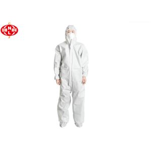 Waterproof White Microporous Disposable Hooded Coveralls